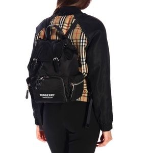 BURBERRY - Nylon Logo Print Medium Rucksack Backpack
